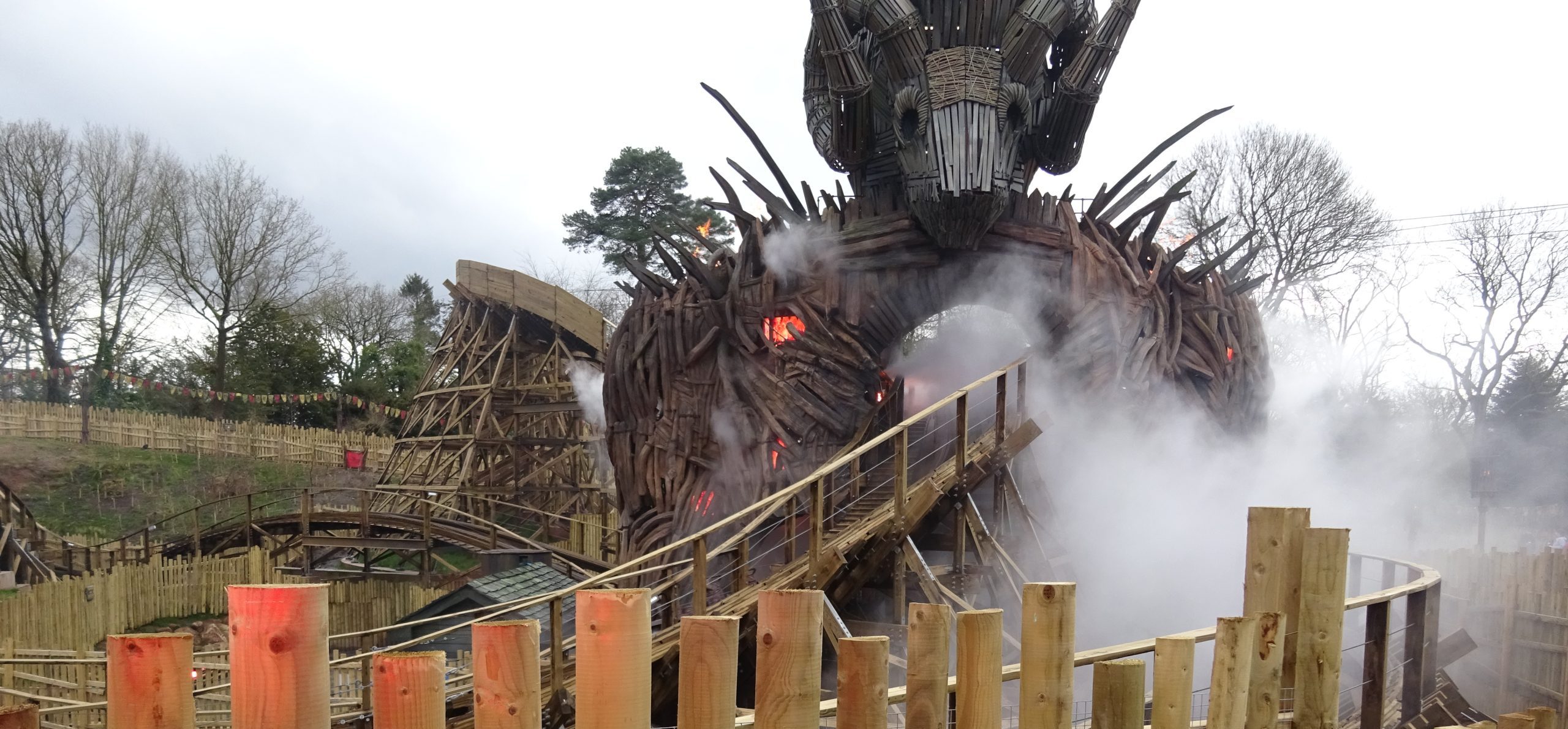 special fog effects at alton towers on the wickerman to mimic fake flames